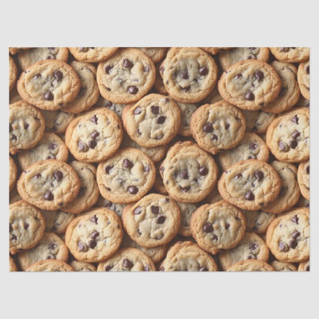 Papel De Seda Padrão de Biscoitos com Chips de Chocolate Tema de (Frente )