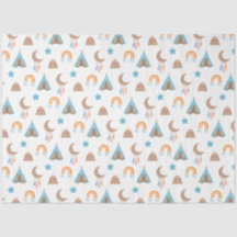 Padrão de Boho Bonito em Branco