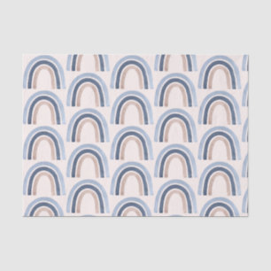 Papel De Seda Padrão de Boho do Arco-Íris Azul e Pêssego