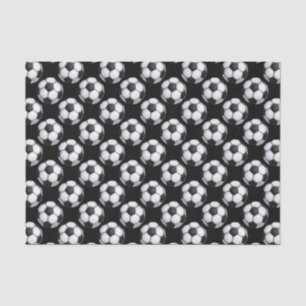 Papel De Seda Padrão de bola de futebol preto e branco