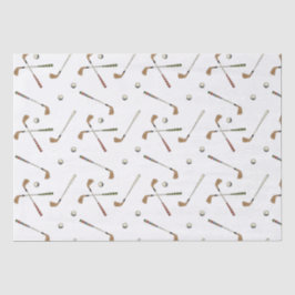 Papel De Seda Padrão de Bolas de Golfe de Golfe Retro da Vintage