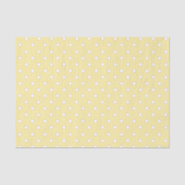 Papel De Seda Padrão de Bolinhas Amarelo (Frente )