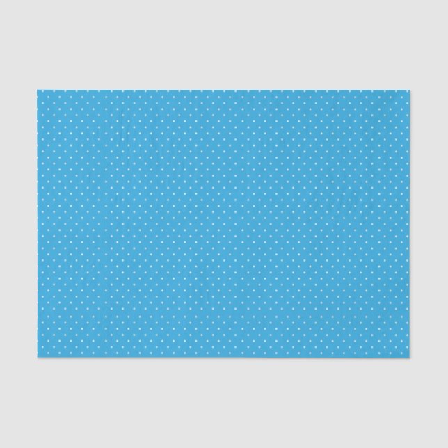 Papel De Seda Padrão de bolinhas azul claro fofo (Frente )