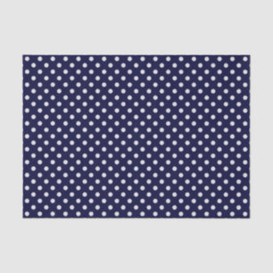 Papel De Seda Padrão de Bolinhas azul e branco do Marinho