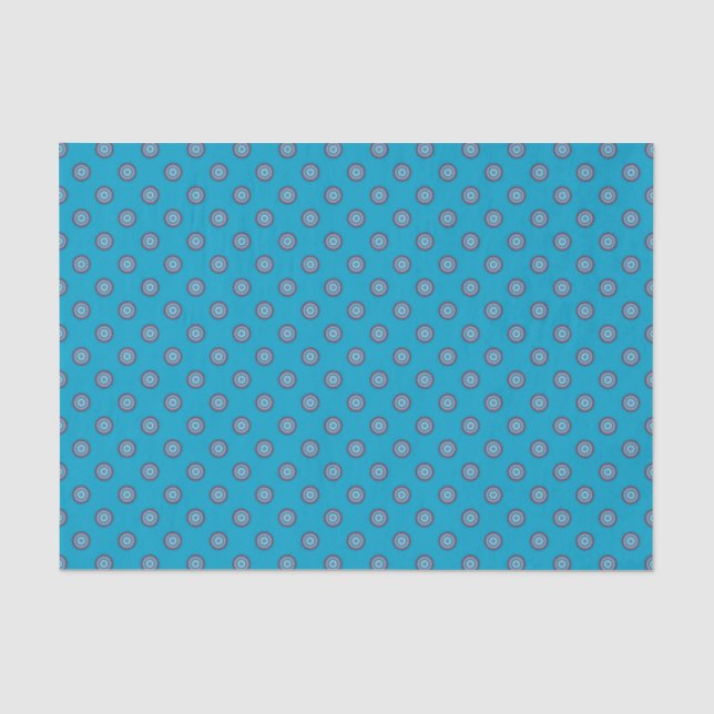 Papel De Seda Padrão de Bolinhas - Azul Rosa (Frente )