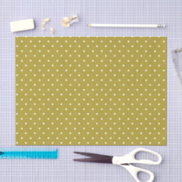 Papel De Seda Padrão de bolinhas brancas em amarelo mostarda