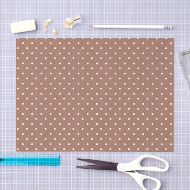Papel De Seda Padrão de bolinhas brancas em amarelo mostarda Tec (Arte )