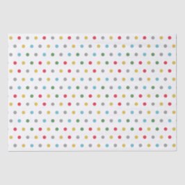 Papel De Seda Padrão de bolinhas de cor cinza-branca