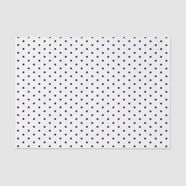 Papel De Seda Padrão de Bolinhas Preto Mais Escuro (Frente )