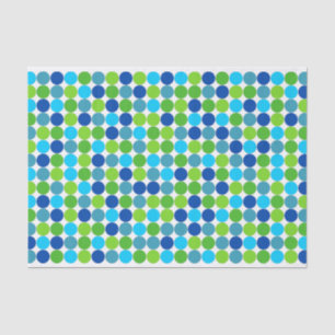 Papel De Seda Padrão de Bolinhas Verde Azul Moderno