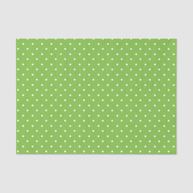 Papel De Seda Padrão de bolinhas verde lima brilhante contínuo (Frente )