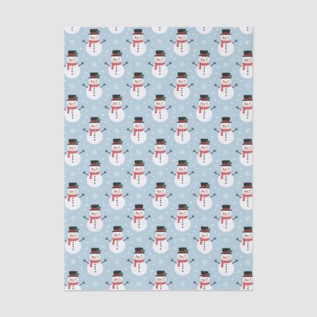 Papel De Seda Padrão de boneco de neve (Frente )