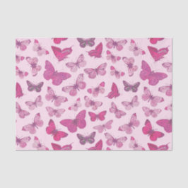 Papel De Seda Padrão de Borboleta Rosa Bonita