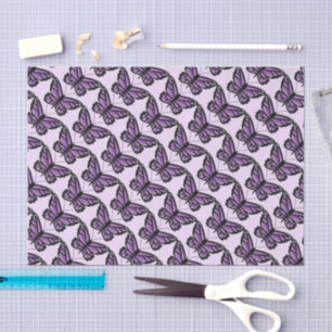 Papel De Seda Padrão de borboleta roxa