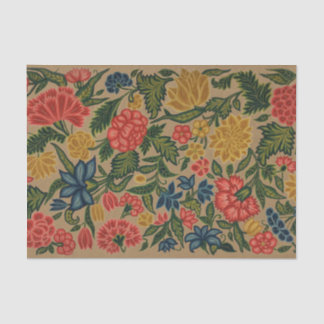 Papel De Seda Padrão de Bordado Floral Crewel Vintage