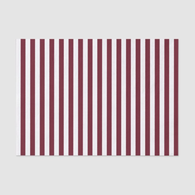 Papel De Seda Padrão de Borgonha e Stripes Brancas (Frente )