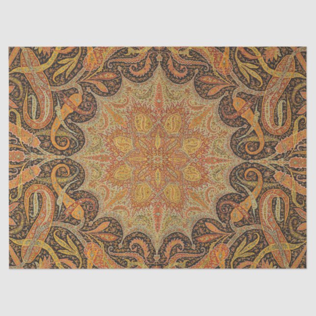 Papel De Seda Padrão de Botek Indiano Antiquado (Frente )