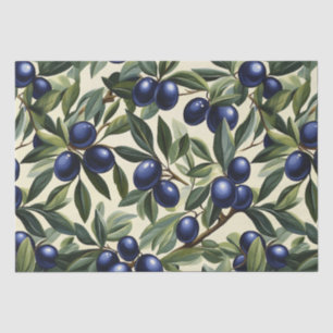 Papel De Seda Padrão de Branqueamento Oleícola Elegante com Azul