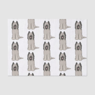 Papel De Seda Padrão de Briards bonitas