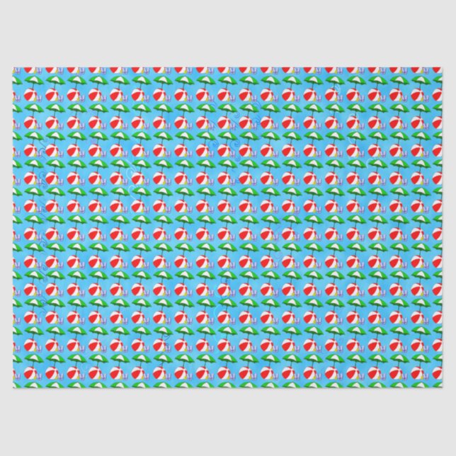 Papel De Seda Padrão de brinquedos de piscina de bola de praia e (Frente )