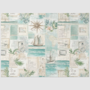 Papel De Seda Padrão de brisa do oceano