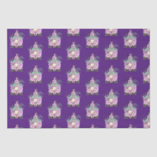 Papel De Seda Padrão de Bruxa do Mar Roxo Vintage