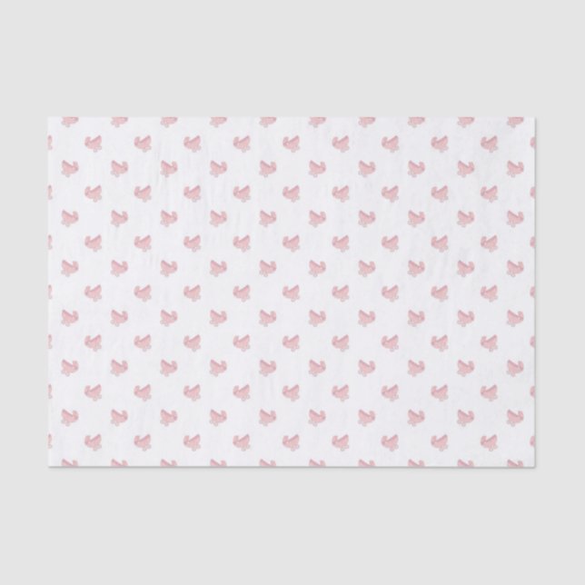 Papel De Seda Padrão de Buggy Bebê Rosa Bonito (Frente )