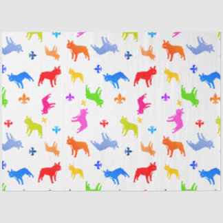 Papel De Seda Padrão de Bulldog Francês