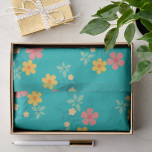 Papel De Seda Padrão de Buquê de margarida verde