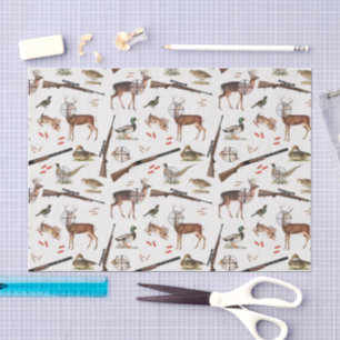 Papel De Seda Padrão de Caçador ao Ar Livre da Vida Selvagem