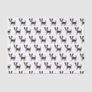 Papel De Seda Padrão de Cachorro Casaco Chihuahua, Tricolor Neg