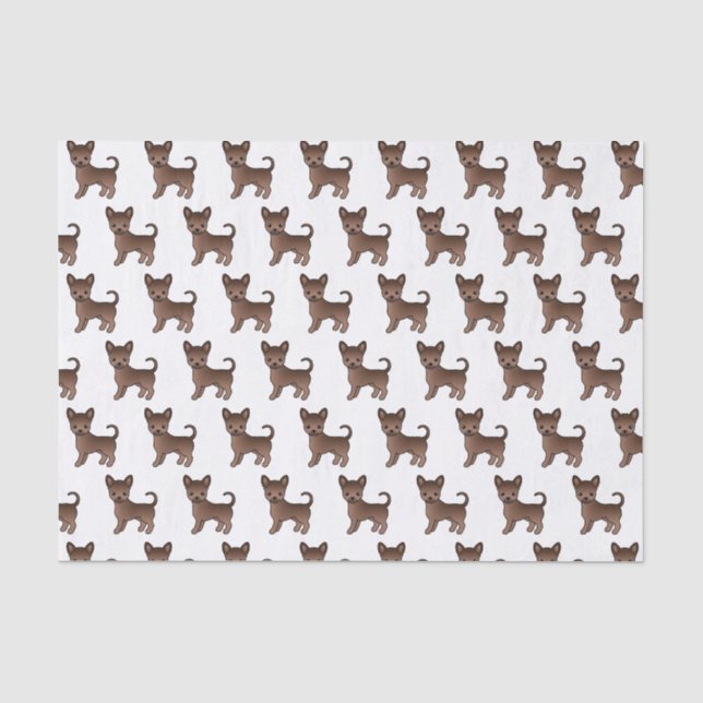 Papel De Seda Padrão de Cachorro Chihuahua de Capa Lisa de Choco (Frente )