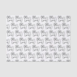 Papel De Seda Padrão de Cachorro de Cartoon Cortês Branco Havanê
