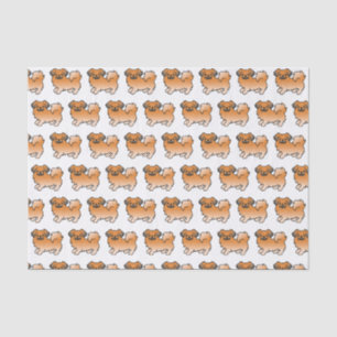Papel De Seda Padrão de Cachorro de Cartoon Cortês Cortês Vermel