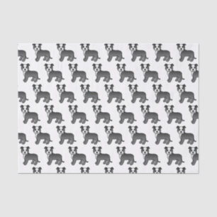 Papel De Seda Padrão De Cachorro De Cartoon De Escada Preta E B