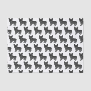 Papel De Seda Padrão de Cachorro de Cartoon em Branco