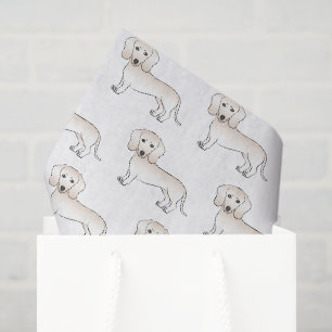 Papel De Seda Padrão de Cachorro de Desenho Animado Dachshund de