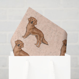 Papel De Seda Padrão de Cachorro de Desenho Animado Fofo Retriev