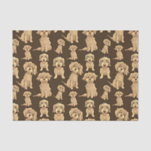 Papel De Seda Padrão de Cachorro Marrom labradoodle goldendoodle