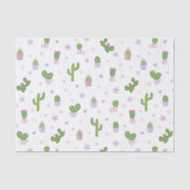 Papel De Seda Padrão de Cactus Cute