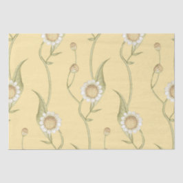 Papel De Seda Padrão de Cadeia de Boho Floral Amarelo