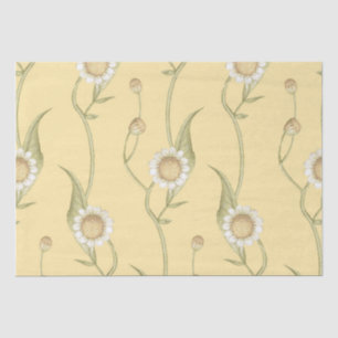 Papel De Seda Padrão de Cadeia de Boho Floral Amarelo