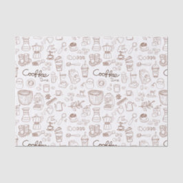 Papel De Seda Padrão De Café Bonito