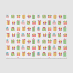 Papel De Seda Padrão de Caixas de Presentes Coloridas Bonitas
