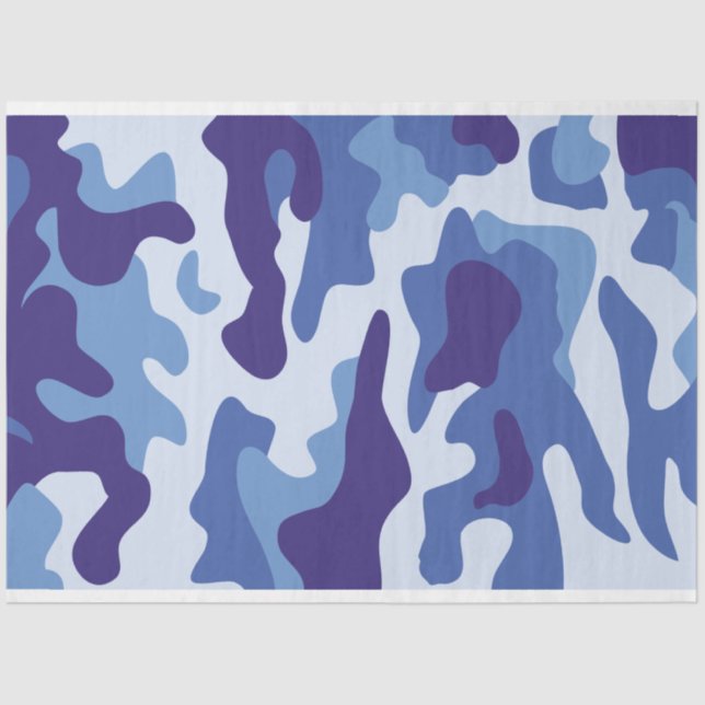 Papel De Seda Padrão de camuflagem azul (Frente )