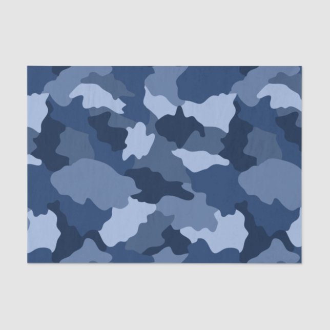 Papel De Seda Padrão de Camuflagem Azul (Frente )