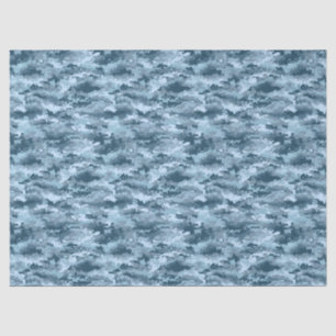 Papel De Seda Padrão de camuflagem pixelada militar azul