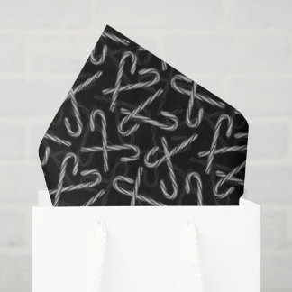 Papel De Seda Padrão de Cana-de-Açúcar Preto e Branco do Gothmas