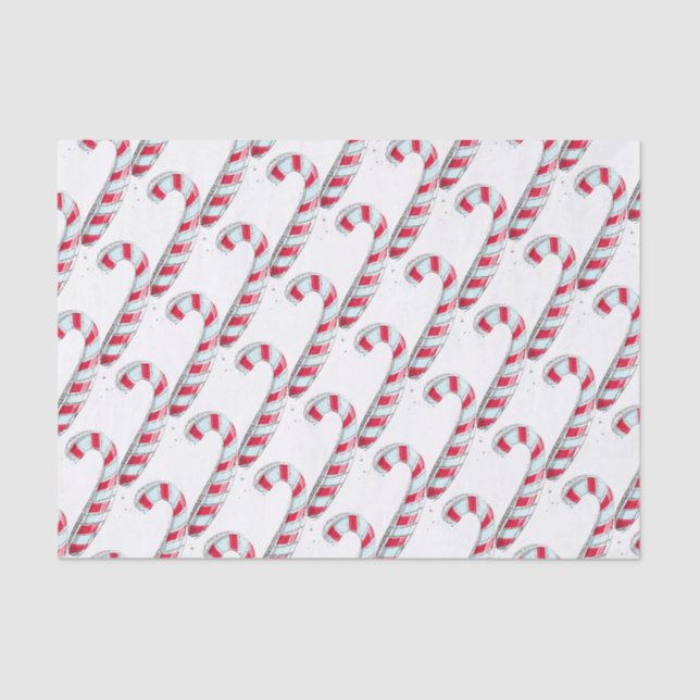 Papel De Seda Padrão de Cane de Doces de Natal (Frente )