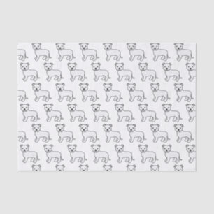 Papel De Seda Padrão de Cão de Cartoon Branco Inglês Escativo